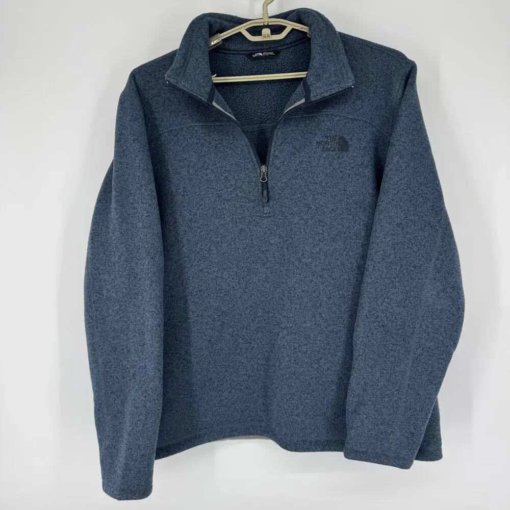 The North Face Mens XL Osito Fleece 1/4 Zip Pullover Blue Jacket NF0A2SUX